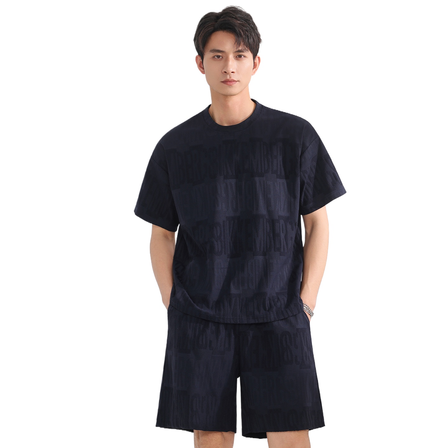 Cycling - 【Top 5-Point Pants】Men's T-Shirt Set Summer
