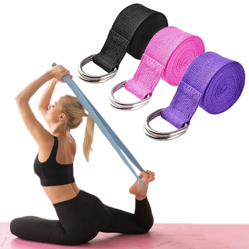 Resistance Bands Set With Handles - 183*3.8cm Yoga Strap Cotton Exercise Yoga