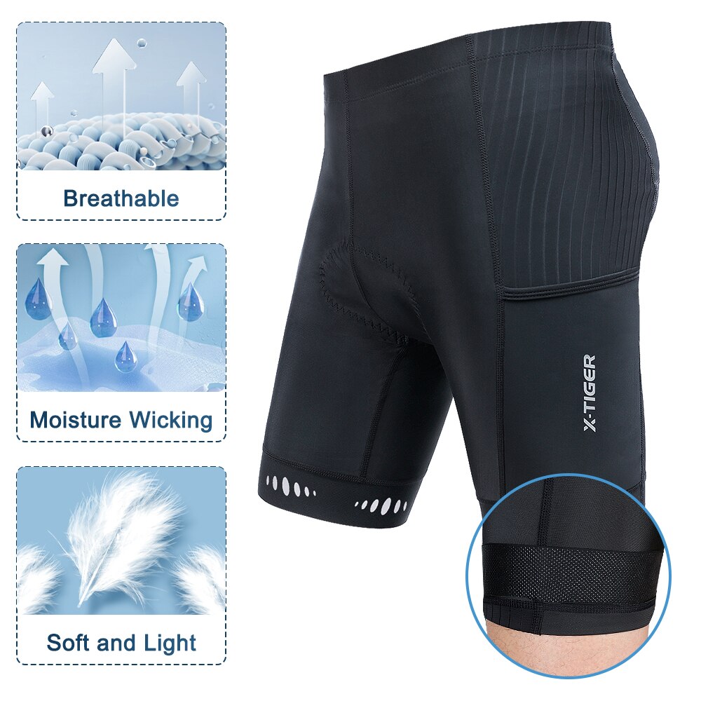 X-TIGER Men Cycling Shorts wit - Padded Cycling Shorts 5D Gel recension och pris