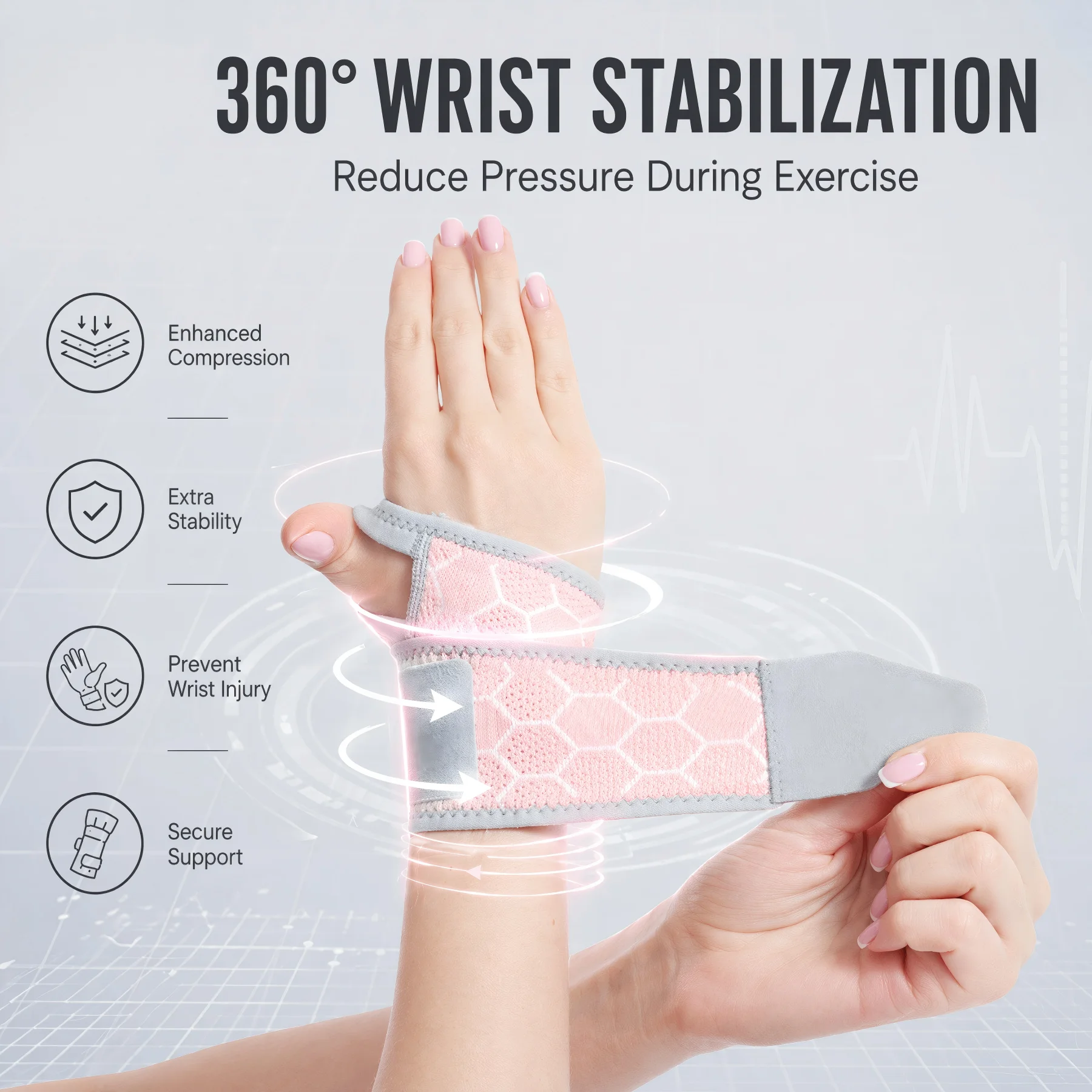 Adjustable Wrist Brace Compres - Wrist Wraps Weightlifting Support recension och pris