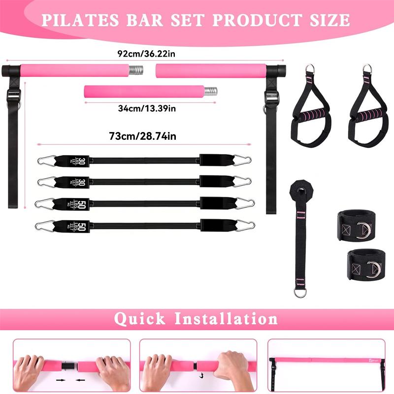 Multifunctional Pilates Bar Ki - Pilates Bar Kit With Resistance Bands recension och pris