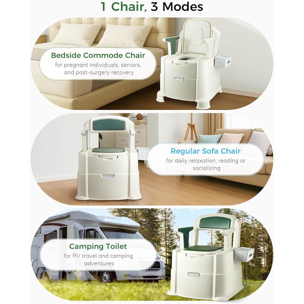 Bedside Commode, 500lbs Heavy  - Camping recension och pris