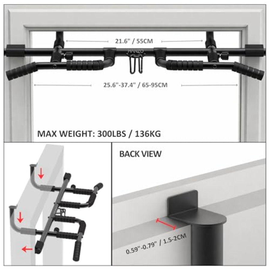 Doorway Pull Up Bar Set with S - Door Pull Up Bar No Screw recension och pris