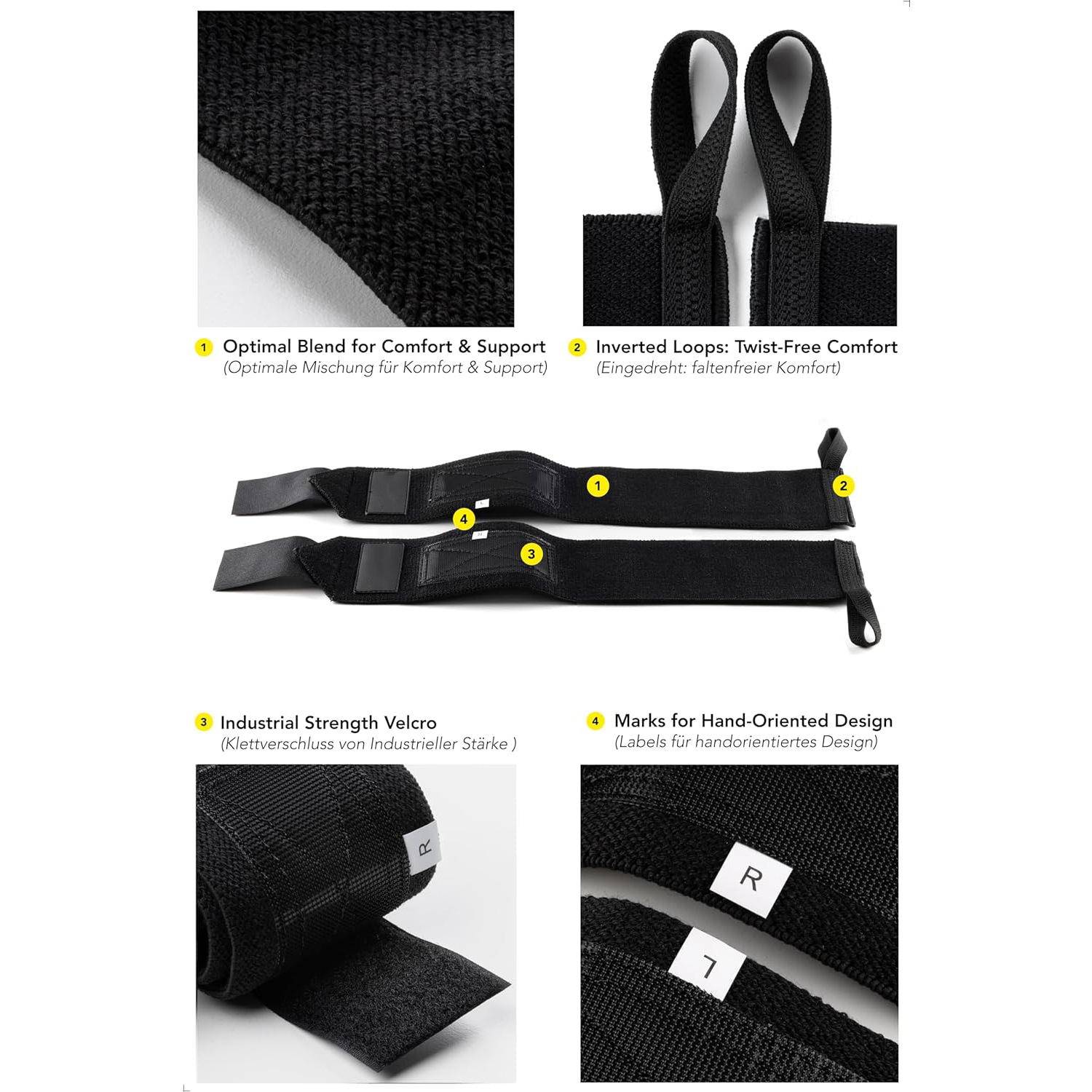 ‌Adjustable Deadlift Wrist Wra - Wrist Wraps Weightlifting Support recension och pris