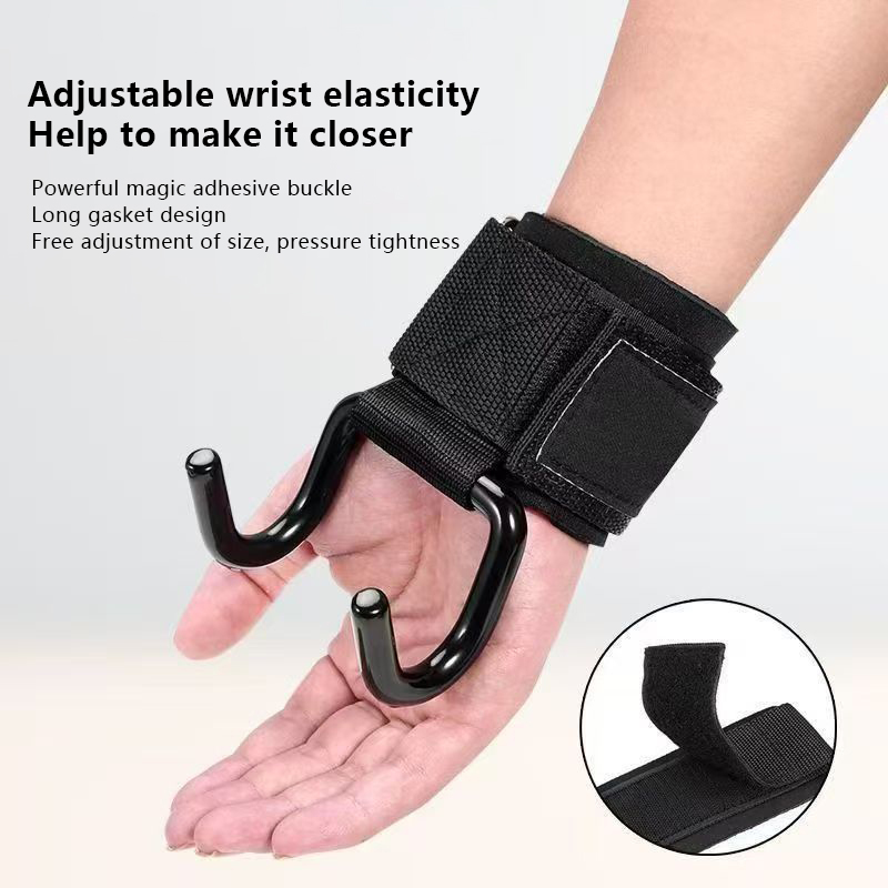 2PCS Weight Lifting Hook Grips - Wrist Wraps Weightlifting Support recension och pris