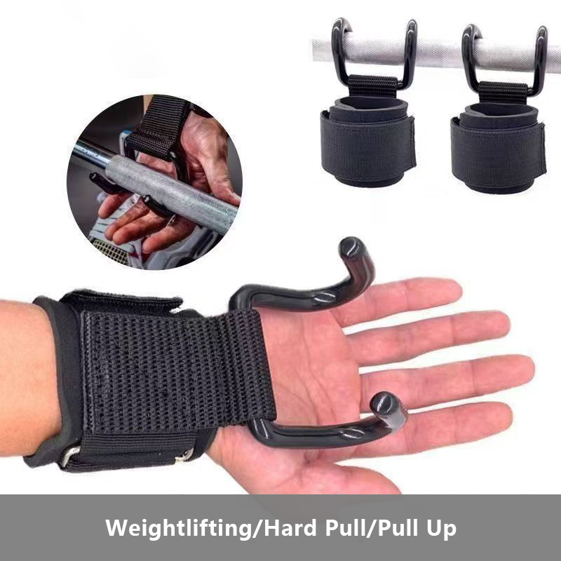 2PCS Weight Lifting Hook Grips - Wrist Wraps Weightlifting Support recension och pris