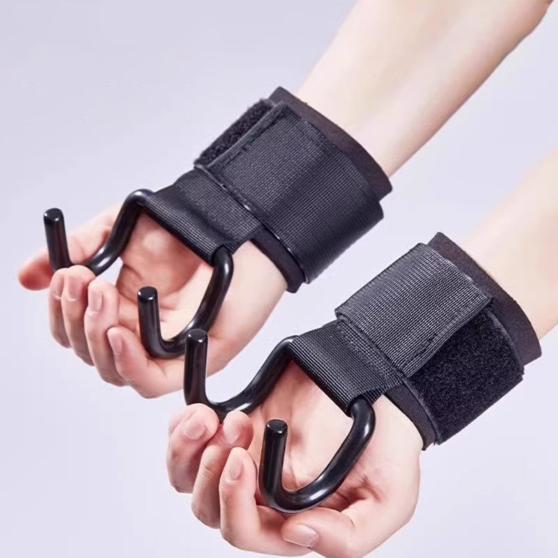 2PCS Weight Lifting Hook Grips - Wrist Wraps Weightlifting Support recension och pris
