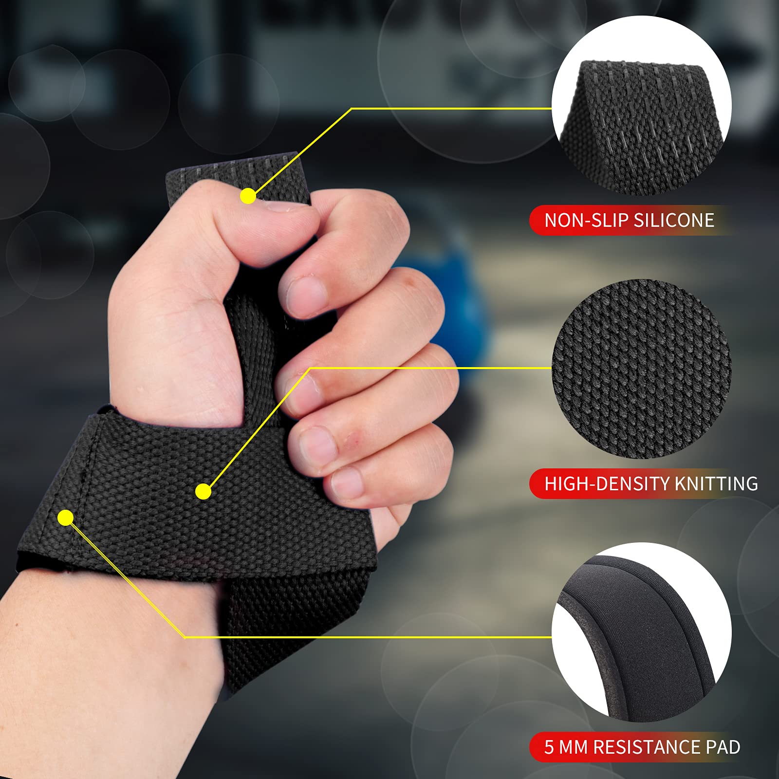 2Pcs Gym Lifting Straps Fitnes - Wrist Wraps Weightlifting Support recension och pris