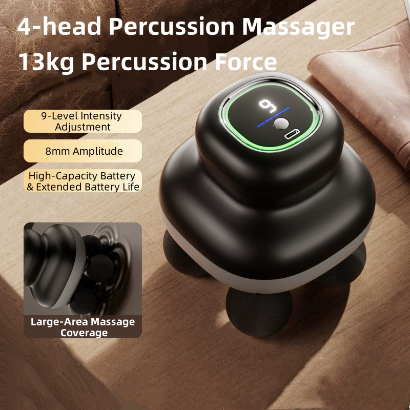 4-Heads Handheld Fascia Gun Pr - Electric Massage Gun Deep Tissue recension och pris